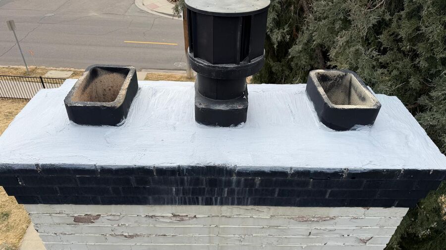 Chimney crown after L&L resurfaced and sealed it
